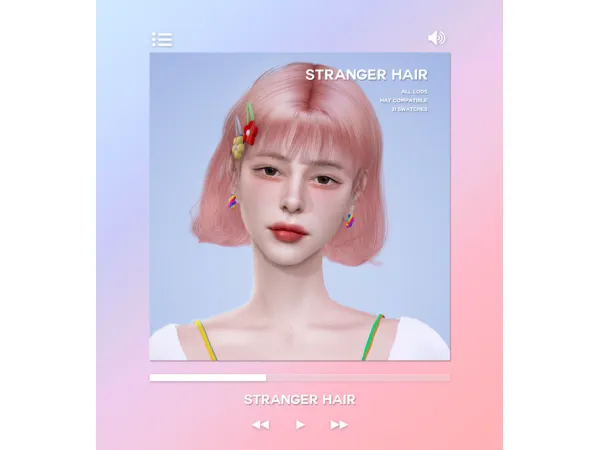 Alpha [OJE] STRANGER HAIR by OJE - The Sims 4 Custom Content