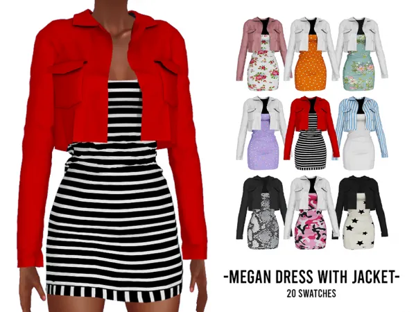 Alpha MEGAN DRESS - The Sims 4 Custom Content