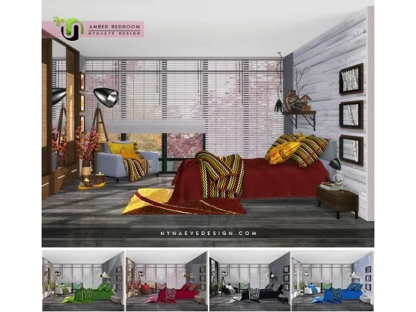 Alpha Amber Bedroom by simsfinds - The Sims 4 Custom Content
