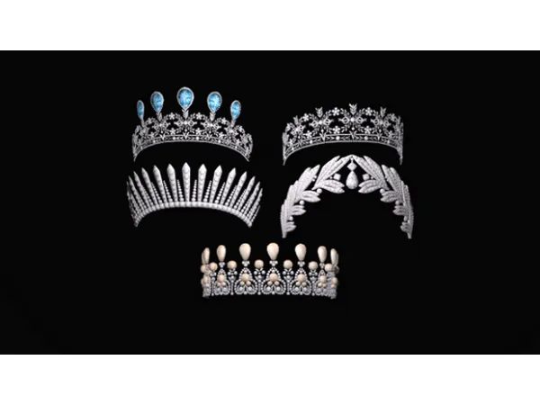 Alpha 1k Tiara Set by Glitterberry Sims - The Sims 4 Custom Content