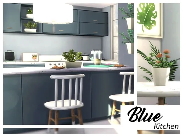 Alpha Blue Kitchen - The Sims 4 Custom Content