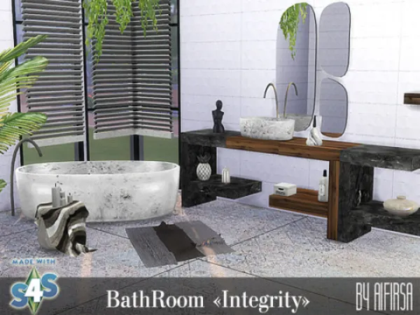 Alpha Set of furniture and decor for the bathroom Integrity - The Sims 4 Custom Content