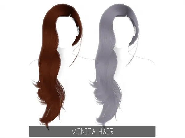 Alpha MONICA HAIR by simsfinds - The Sims 4 Custom Content
