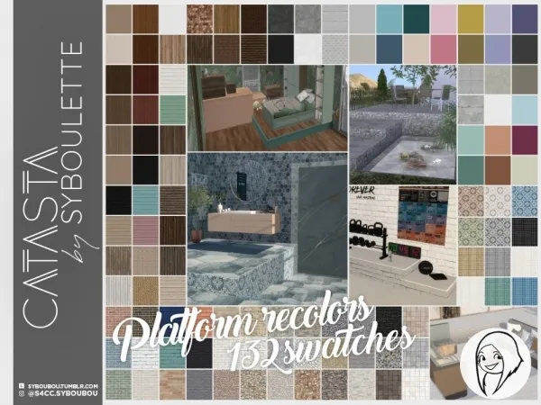 Alpha CATASTA SET Platforms recolors - The Sims 4 Custom Content