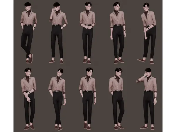 Sims 4 Alpha CAS - Male Poses CC: Male Model Pose Pack N3