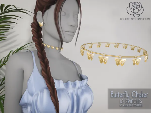 Alpha Butterfly Choker BRsims - The Sims 4 Custom Content