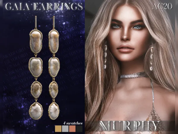 Alpha Gaia Earrings - The Sims 4 Custom Content