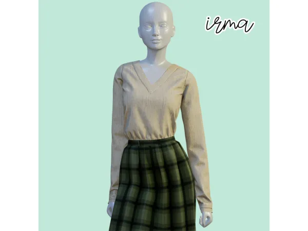 Alpha Irma sweater by amelylina - The Sims 4 Custom Content