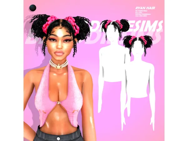 Alpha RYAN HAIR by BADDDIESIMS - The Sims 4 Custom Content