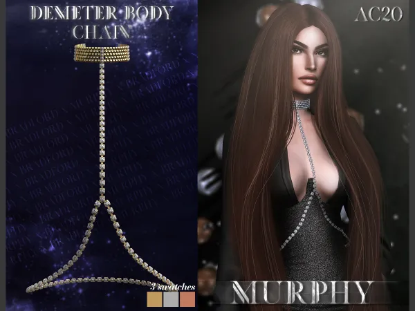 Alpha Demeter Body Chain by bradford - The Sims 4 Custom Content
