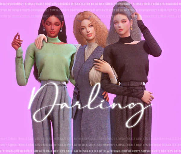 Alpha Darling set [뉴엔] by simsfinds - The Sims 4 Custom Content