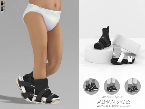 Alpha BALMAIN SHOES KIDS AND TODDLER by redheadsims - The Sims 4 custom content
