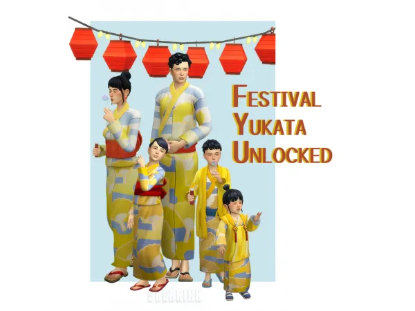 Maxis Match Festival of Light Yukata Unlocked by SherrinK - The Sims 4 Custom Content