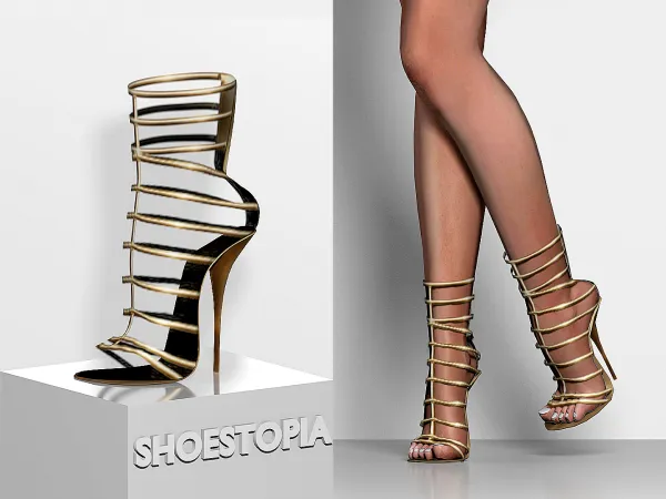 Alpha Fake Gold Sandals - The Sims 4 Custom Content