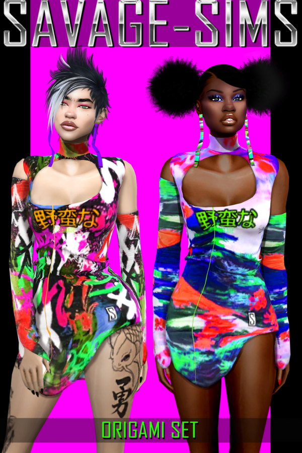 Alpha ORIGAMI SET SIMS by simsfinds - The Sims 4 Custom Content