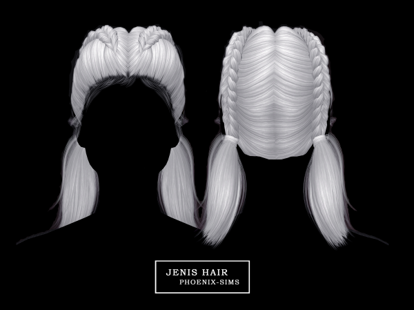 Alpha Jenis Hair by phoenixsims4 - The Sims 4 Custom Content