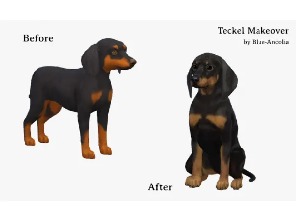 Maxis Match Dachshund makeover by simsfinds - The Sims 4 Custom Content