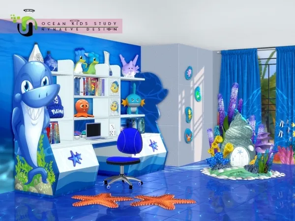 Maxis Match Ocean Kids Study - The Sims 4 Custom Content