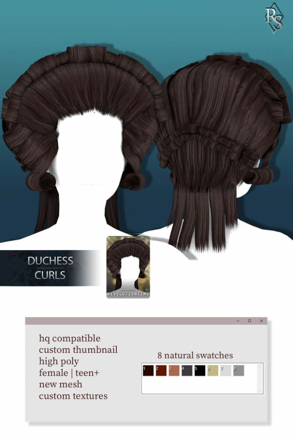 Alpha Duchess Curls by simsfinds - The Sims 4 Custom Content