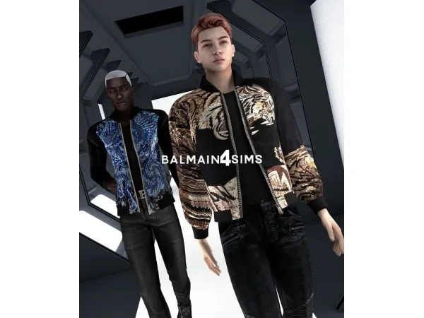 Alpha The Dragon Tiger embroidered bomber jackets - The Sims 4 Custom Content