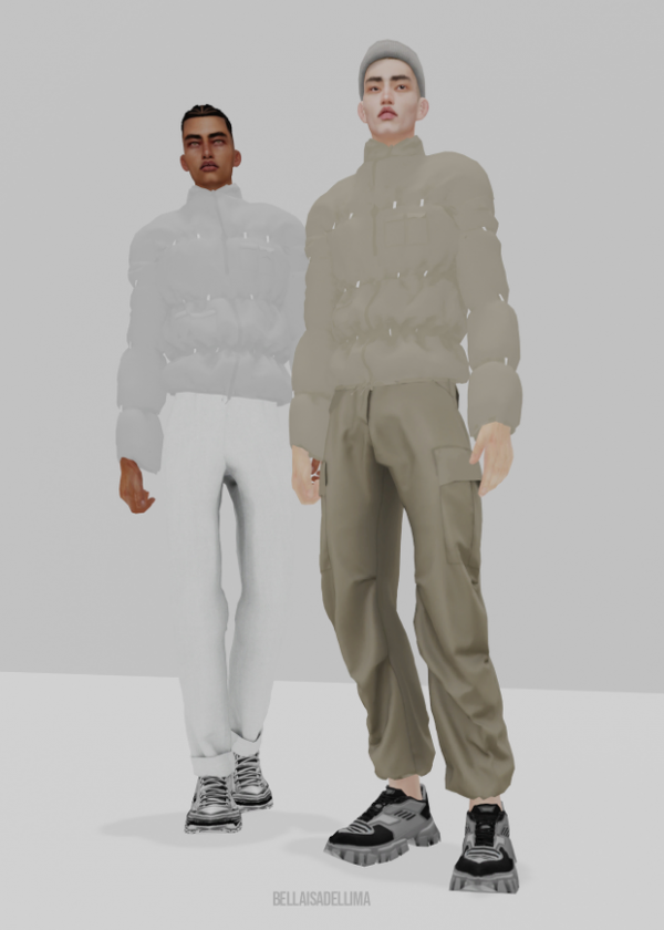 Alpha DE ROCHE mens puffer rain jacket by simsfinds - The Sims 4 Custom Content