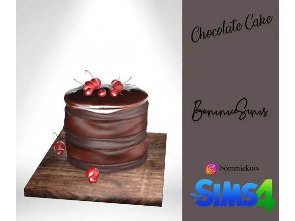 Alpha Chocolate Cake - The Sims 4 Custom Content