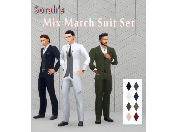 Maxis Match Mens Mix n Match Suit Set - The Sims 4 Custom Content