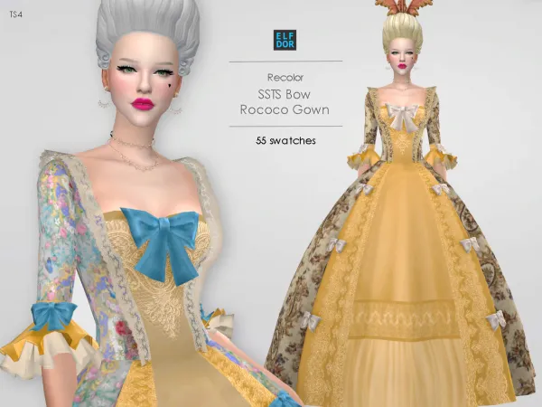 Alpha SSTS Bow Rococo Gown RC - The Sims 4 Custom Content