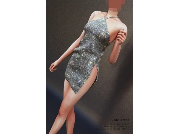 Jade Dress by Nightingalesims - The Sims 4 Custom Content