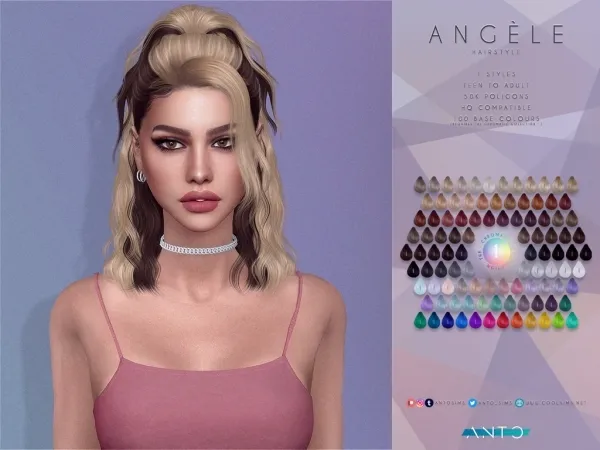 Alpha Angèle Hairstyle - The Sims 4 Custom Content