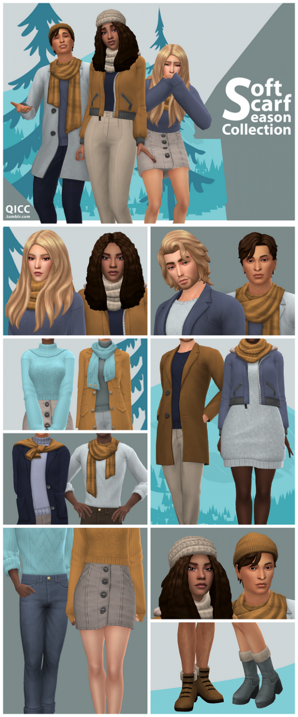 Maxis Match Soft Scarf Season Collection by itsqicc - The Sims 4 Custom Content