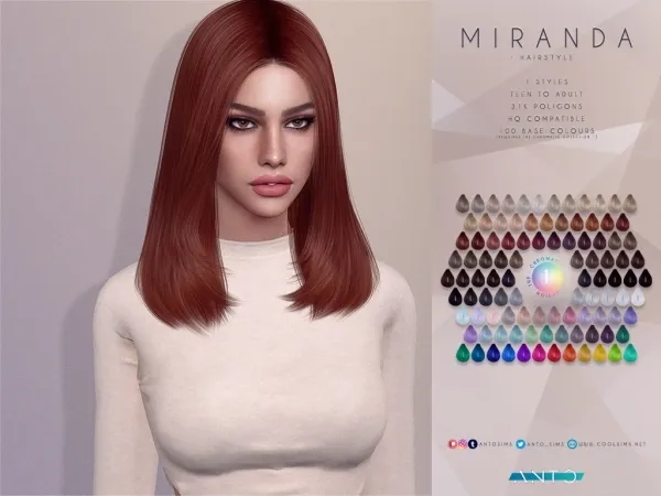 Alpha Miranda Hairstyle - The Sims 4 Custom Content