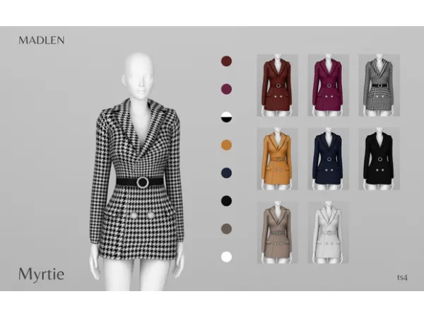 Maxis Match Madlen Myrtie Coat by Madlen - The Sims 4 Custom Content