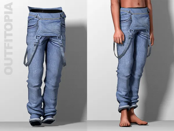 Alpha OUTFITOPIA Eastside Pant Male - The Sims 4 Custom Content