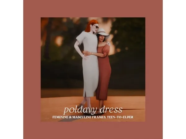 Maxis Match poldavy dress by sforzinda - The Sims 4 Custom Content