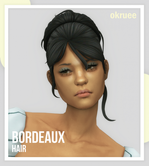 Maxis Match bordeaux hair by simsfinds - The Sims 4 Custom Content