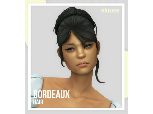 Maxis Match bordeaux hair by okruee - The Sims 4 Custom Content