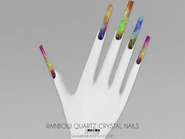 Alpha RAINBOW QUARTZ CRYSTAL NAILS - The Sims 4 Custom Content