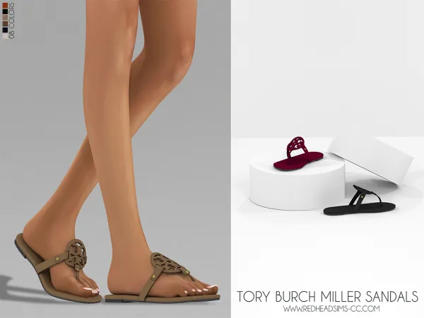 Alpha TORY BURCH MILLER SANDALS - The Sims 4 Custom Content