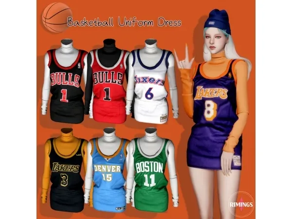 Alpha [RIMINGS] Basketball Uniform Dress - The Sims 4 Custom Content