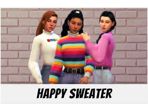 Maxis Match Happy Sweater - The Sims 4 Custom Content