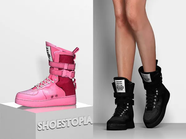 Alpha BLACK EYES SHOES SHOESTOPIA - The Sims 4 Custom Content