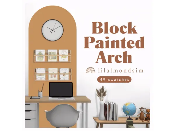 Alpha Block Painted Arch by lilalmondsim - The Sims 4 Custom Content