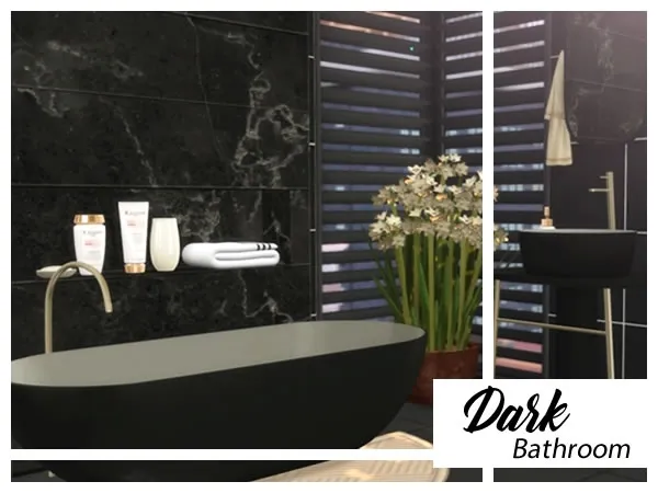 Alpha Dark Bathroom - The Sims 4 Custom Content