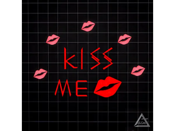 Alpha [SIN A] KISS ME S2 Neon SET (remake) - The Sims 4 Custom Content