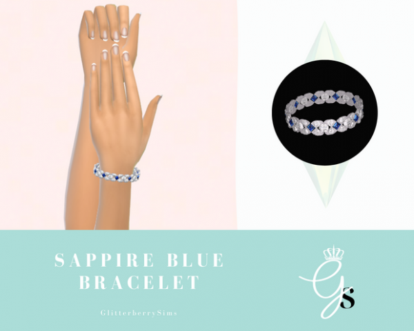 Alpha Sapphire Blue Bracelet by simsfinds - The Sims 4 Custom Content