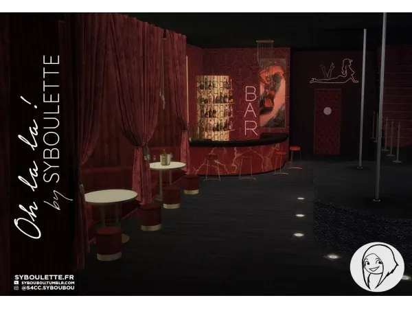 Alpha Oh la la Strip club and lounge bar set - The Sims 4 Custom Content