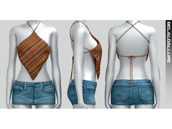 Alpha Knit top Belaloallure Sheera by simsfinds - The Sims 4 Custom Content