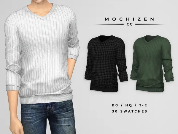 Maxis Match Mochizen Weekend Sweater Male Vers by mochizen-cc - The Sims 4 custom content
