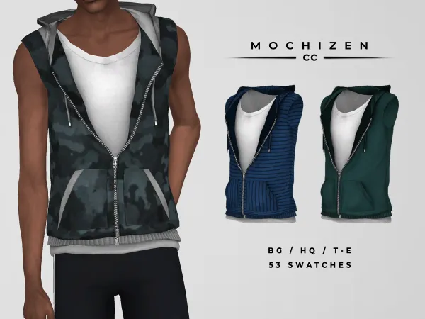 Mix Mochizen his hoodie with tank top by mochizen-cc - The Sims 4 custom content